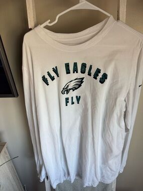Nike Philadelphia Eagles long sleeve white t shirt fly eagles fly